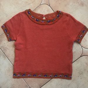 SALE! Moschino sz 10 orange knit w/bead trim top